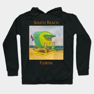 Cute Lifeguard tower in South Beach Miami Florida Hoodie